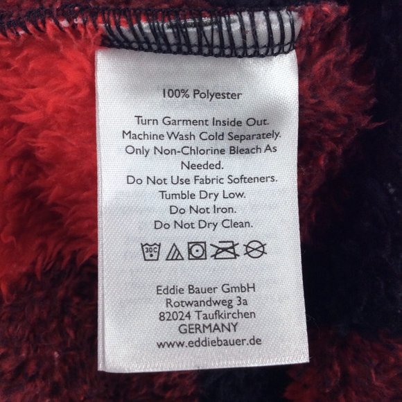 Eddie Bauer 1/4 Zip Fleece Pullover Womens Size Large Buffalo Plaid Red Black - Picture 9 of 9